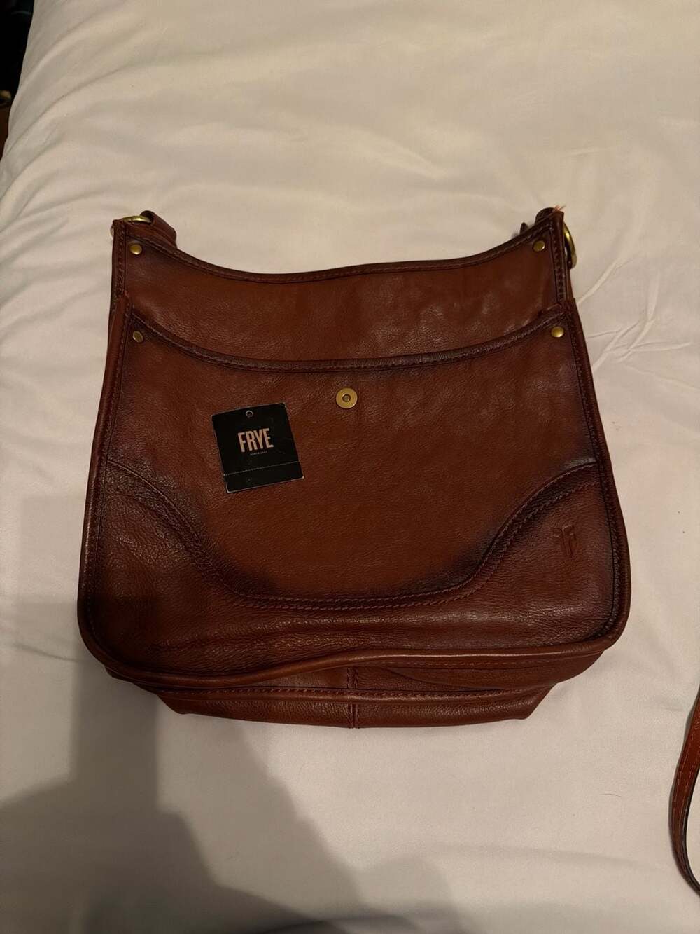 NEW condition!! Frye Madison Crossbody Bag Cognac. MISSING strap.